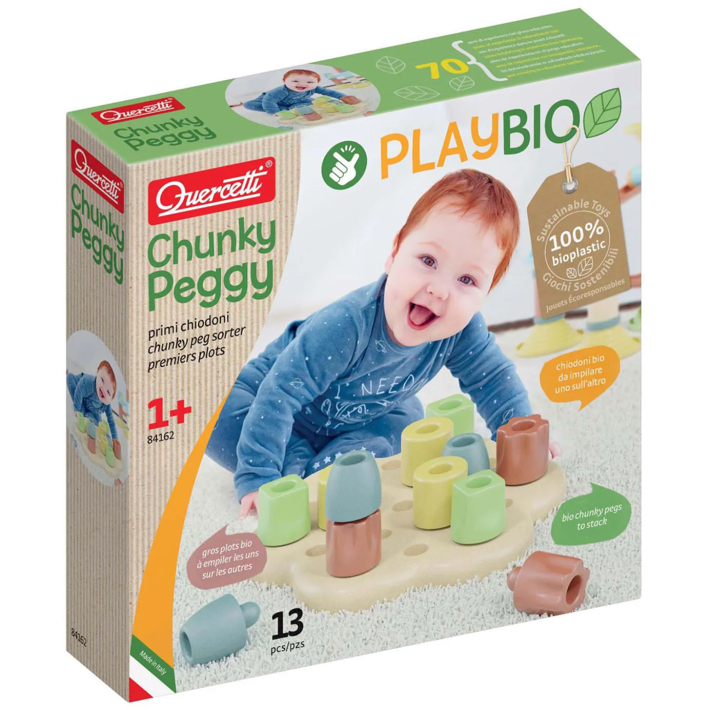 Quercetti PlayBio Maxi Insteek Pinnen, 13dlg