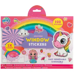 Raamstickers met 2 Sticker Scenes - Eenhoorn, 100st.