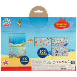 Raamstickers met 2 Sticker Scenes - Onderwaterwereld, 100st.