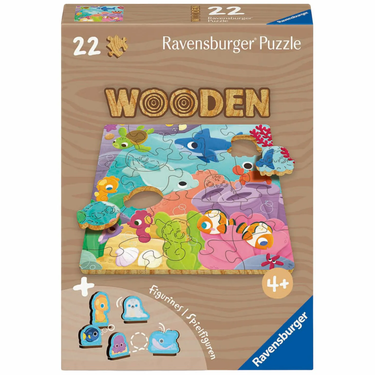 Ravensburger Houten Legpuzzel Onderwaterdieren - 22st.