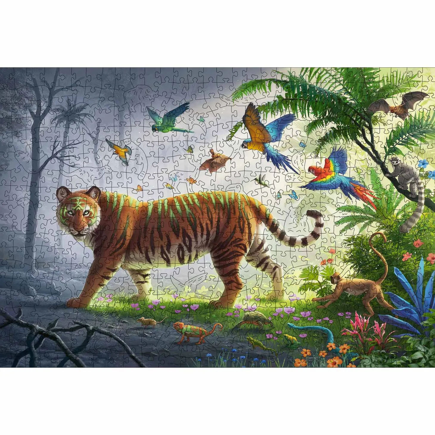 Ravensburger Houten Puzzel Tijger in de Jungle, 500st.