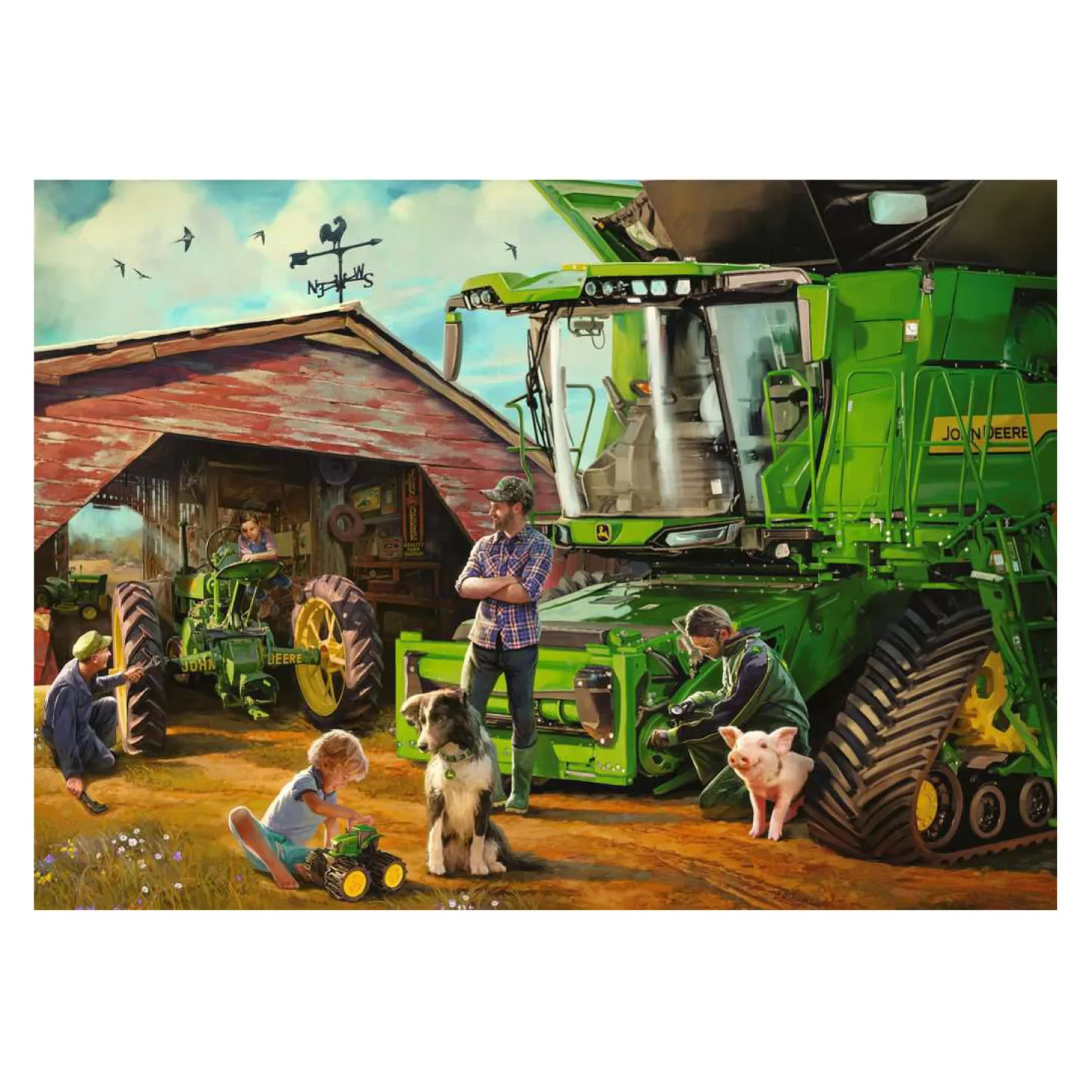 Ravensburger Legpuzzel John Deere Toen en Nu, 1000st.