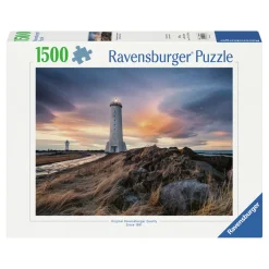 Ravensburger Legpuzzel Prachtige Lucht Boven de Vuurtoren van Akranes Ijsland, 1500st.