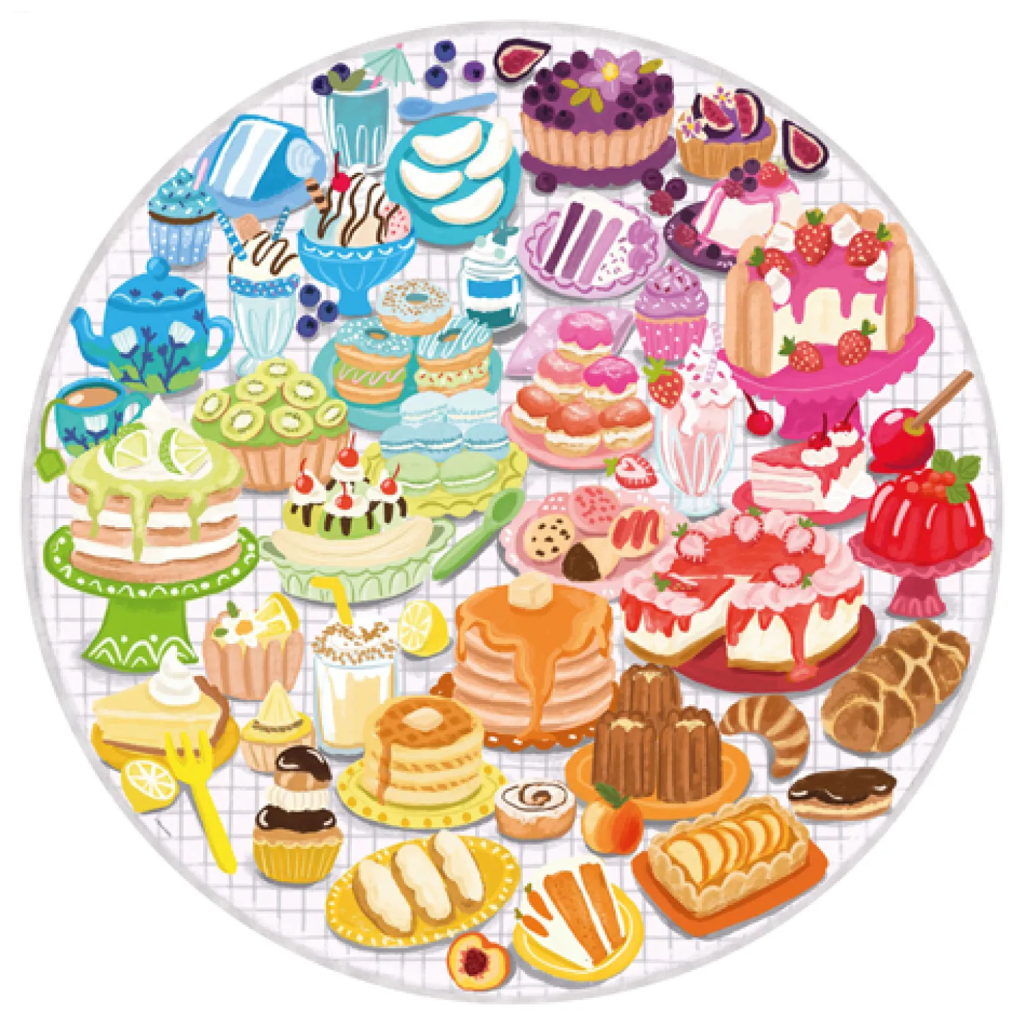 Ravensburger Legpuzzel Rond Circle of Colors Desserts Pastries, 500st.
