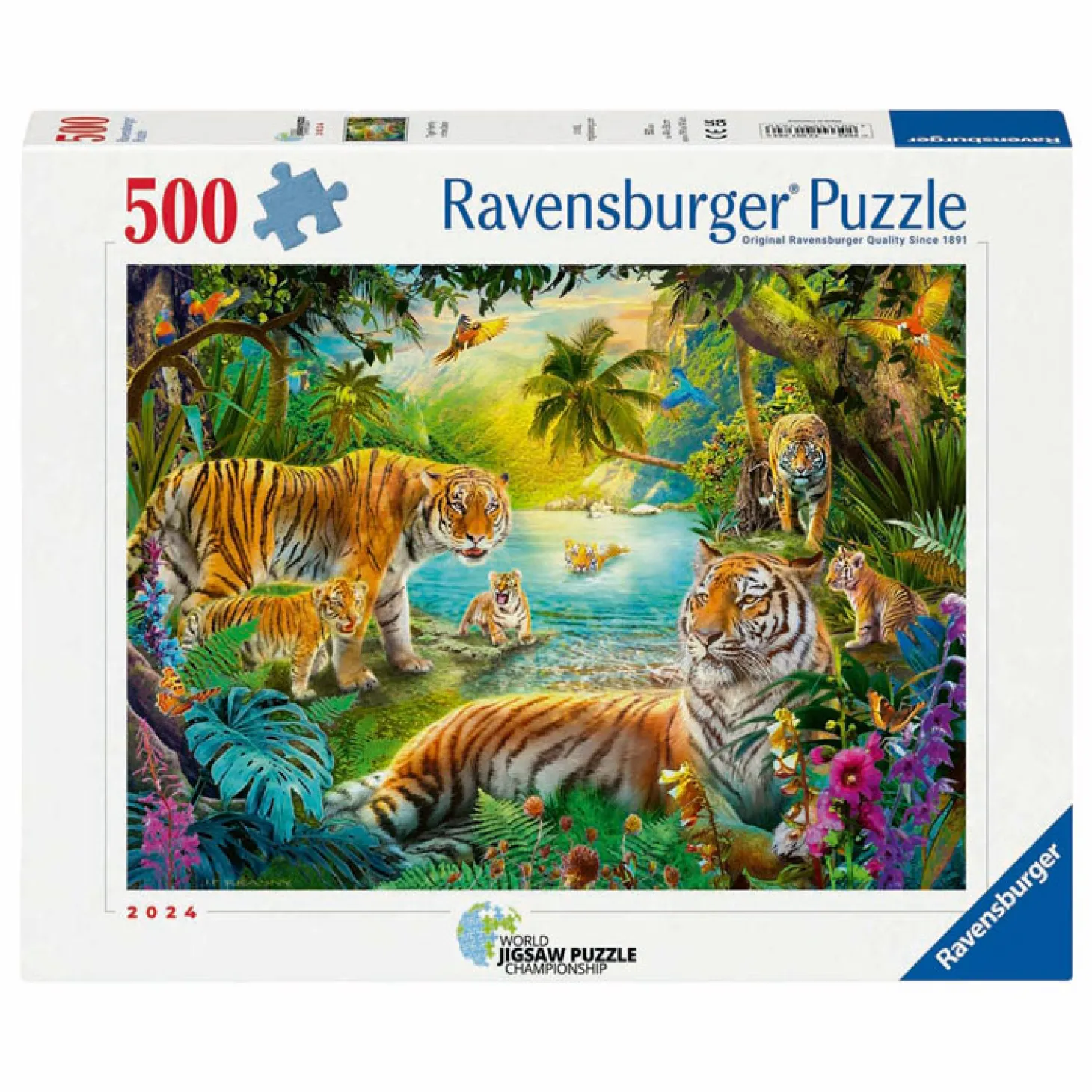 Ravensburger Legpuzzel Tijgerfamilie in de Oase - 500st.