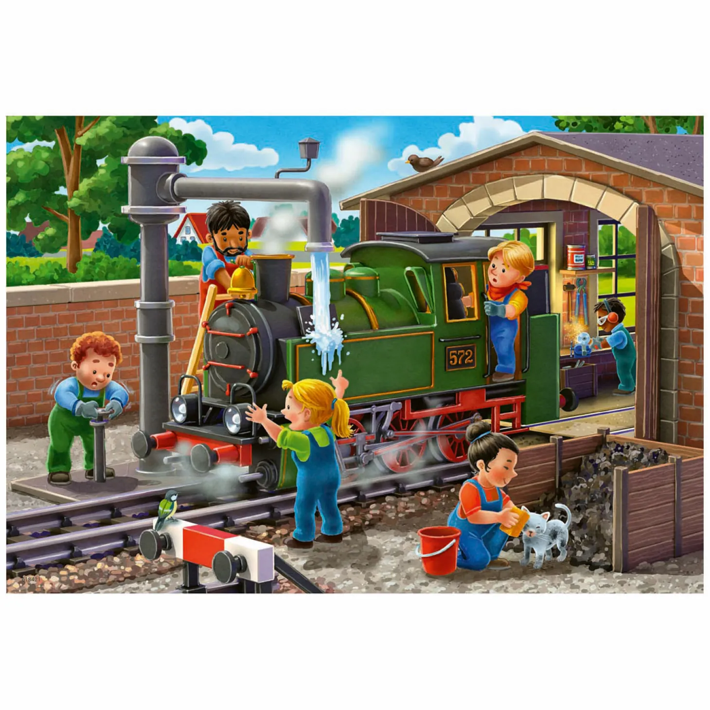 Ravensburger Legpuzzel Vliegtuig en Trein Reparatie, 2x24st.