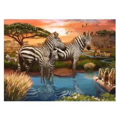 Ravensburger Legpuzzel Zebra's Bij de Drinkplaats, 1000st.