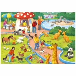 Ravensburger Puzzel Een dag in de Dierentuin, 2x24st.