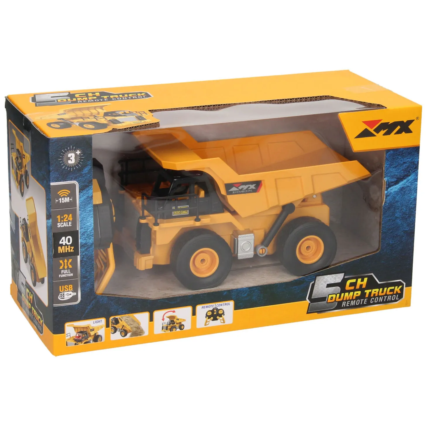 RC Bestuurbare Constructietruck met Kiepwagen 1:24