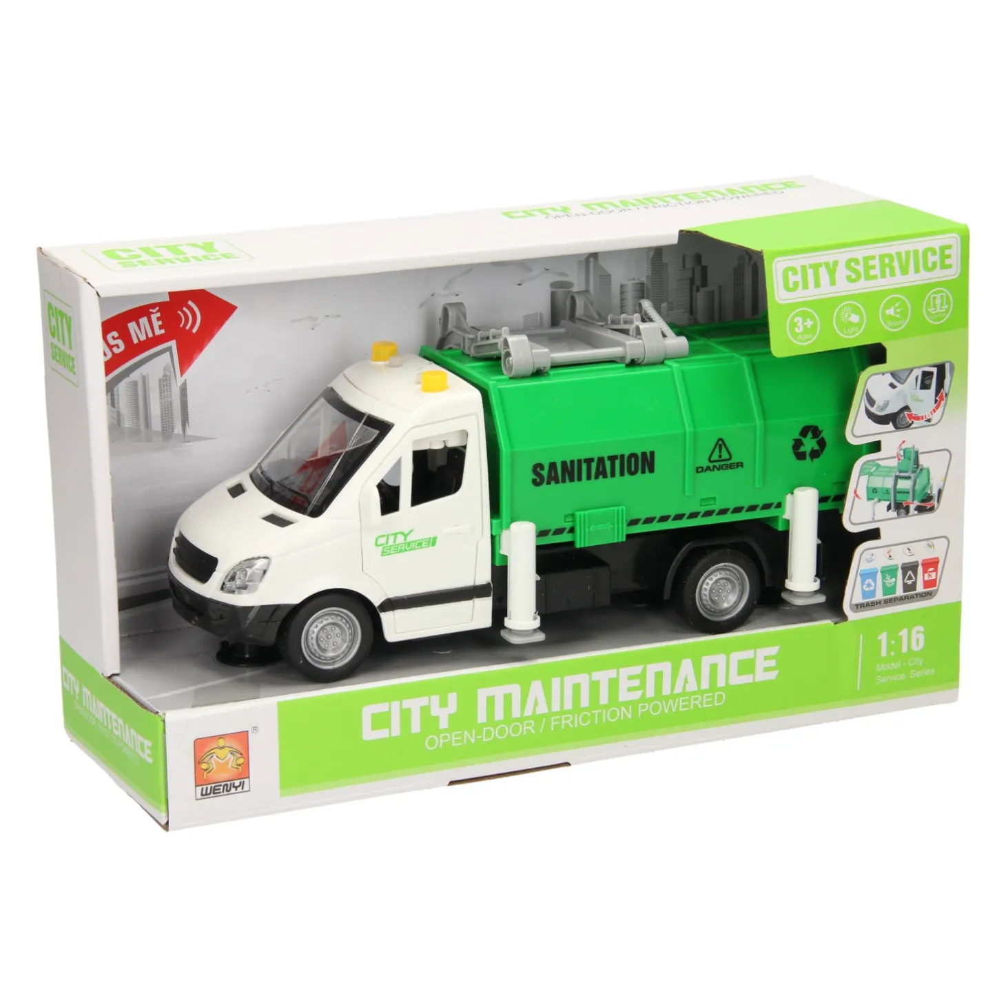 Recyclewagen met Licht en Geluid