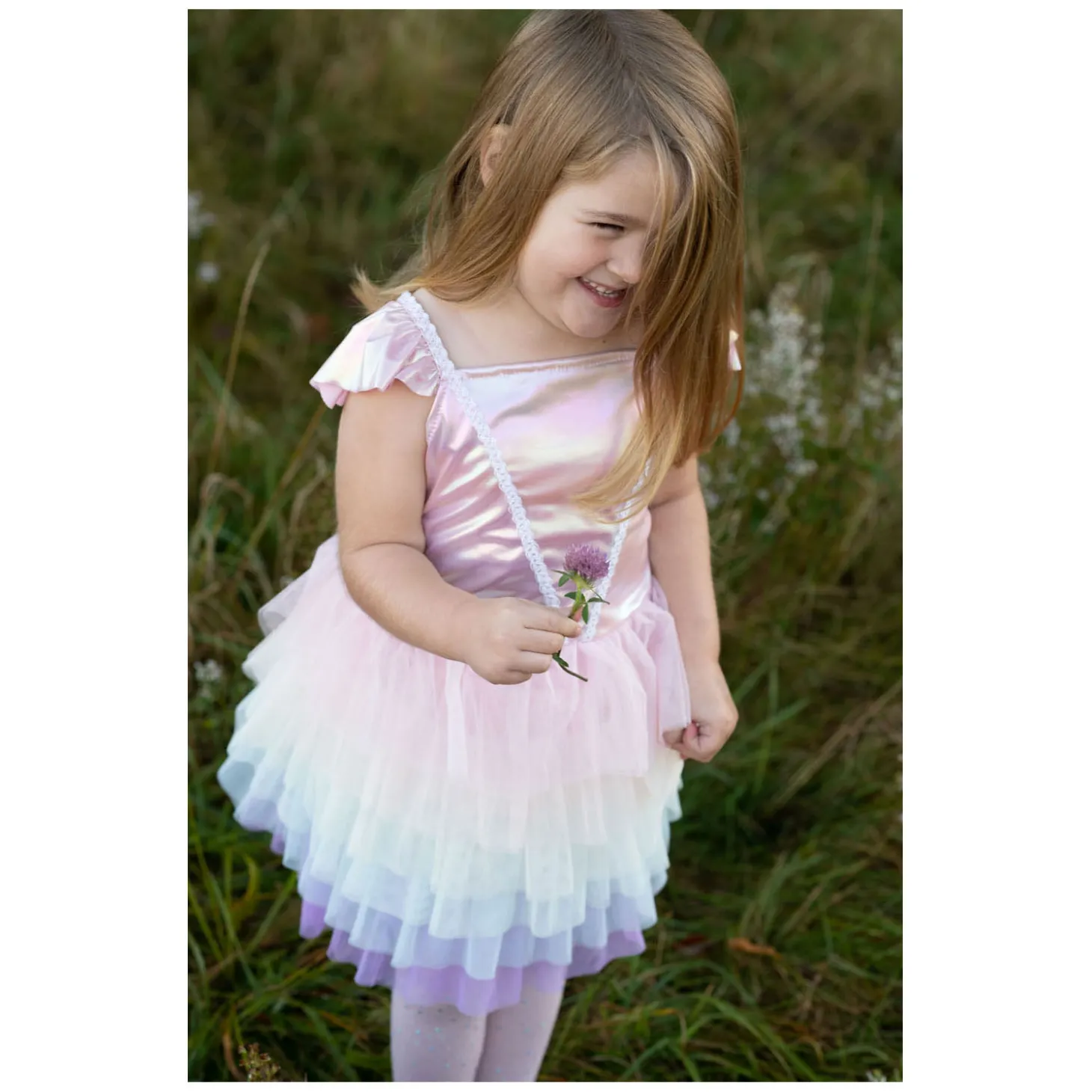 Regenboog Tutu Verkleedjurk, Roze, 5-6jr