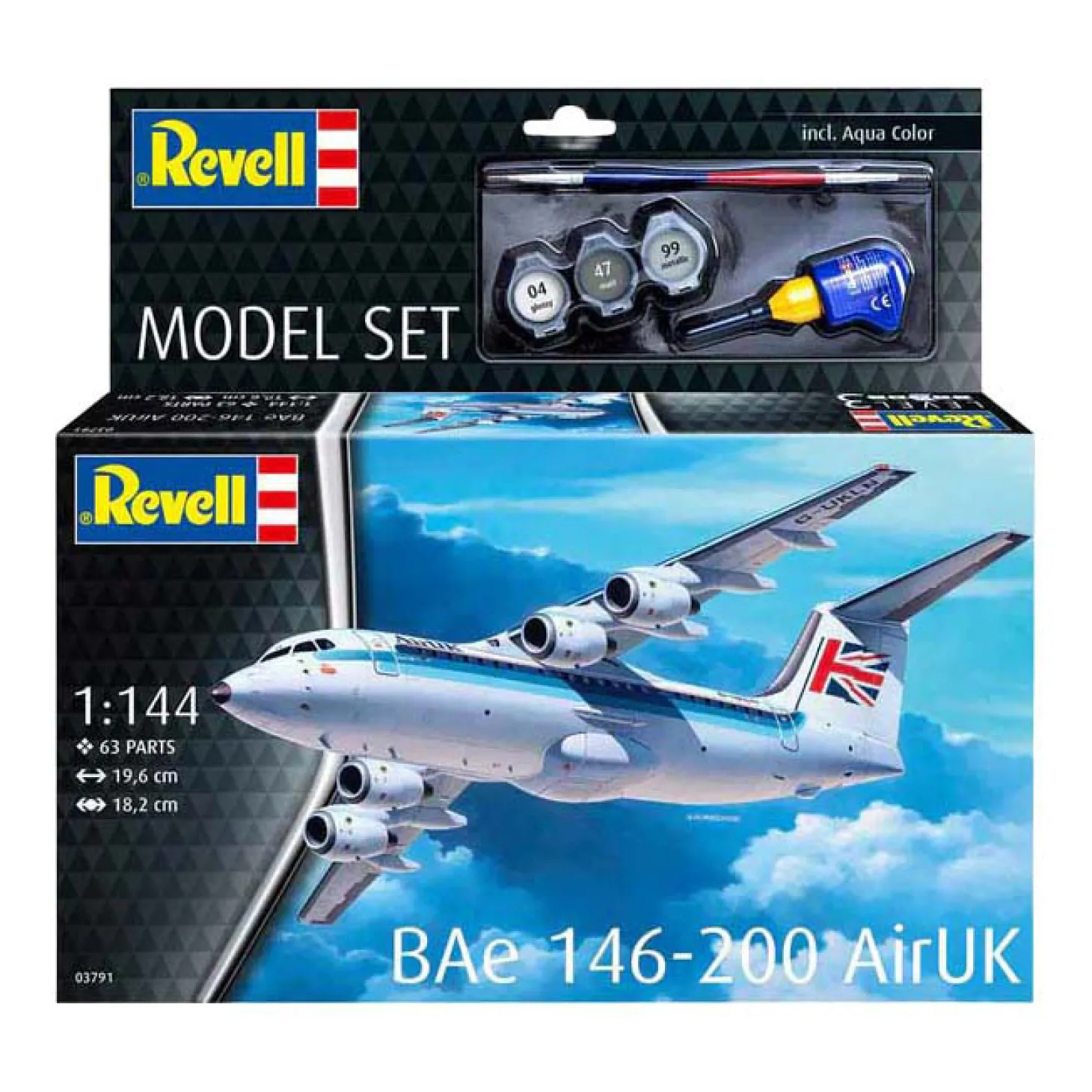 Revell Modelbouwpakket - BAe 146-200 AirUK 1:144 - 63dlg.