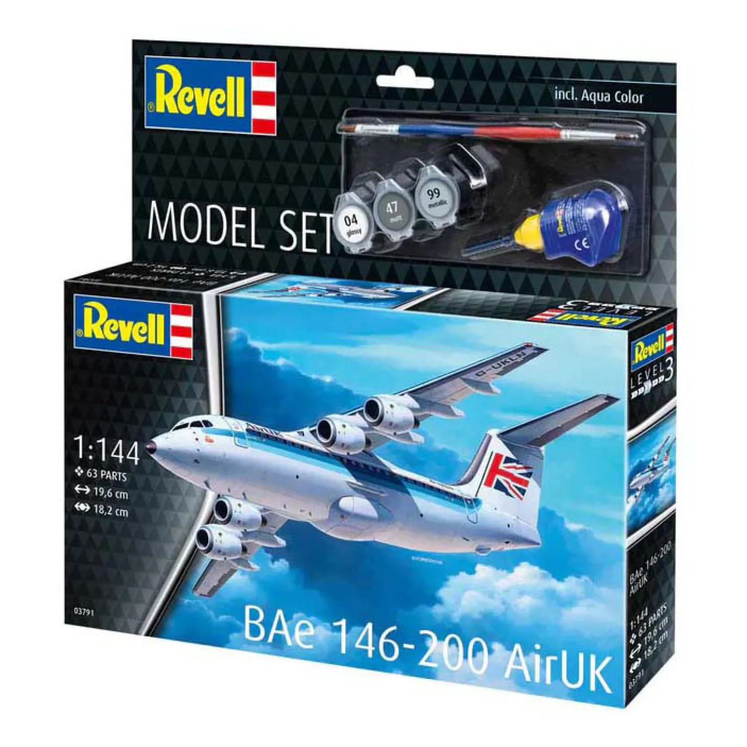 Revell Modelbouwpakket - BAe 146-200 AirUK 1:144 - 63dlg.