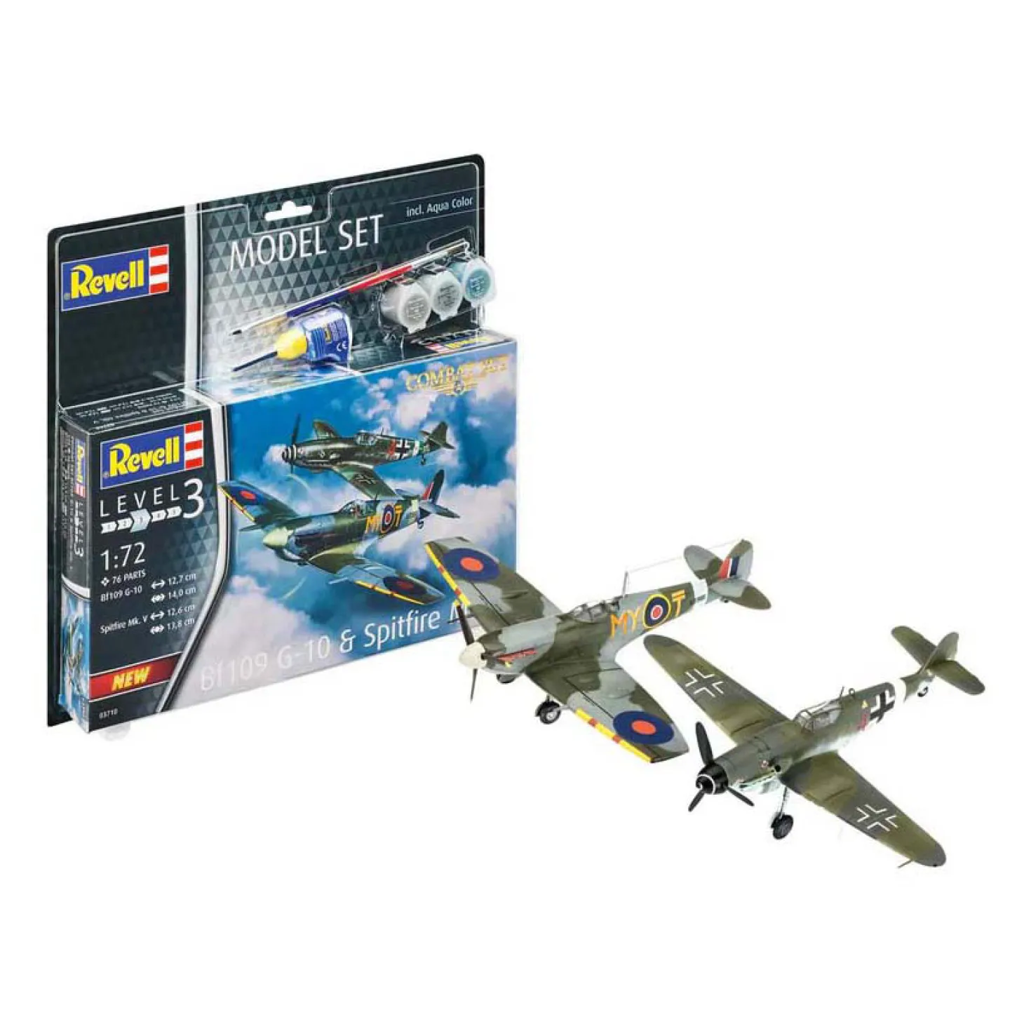 Revell Modelbouwpakket - Combat Set Bf109G-10 & Spitfire Mk.V 1:72 - 76dlg.