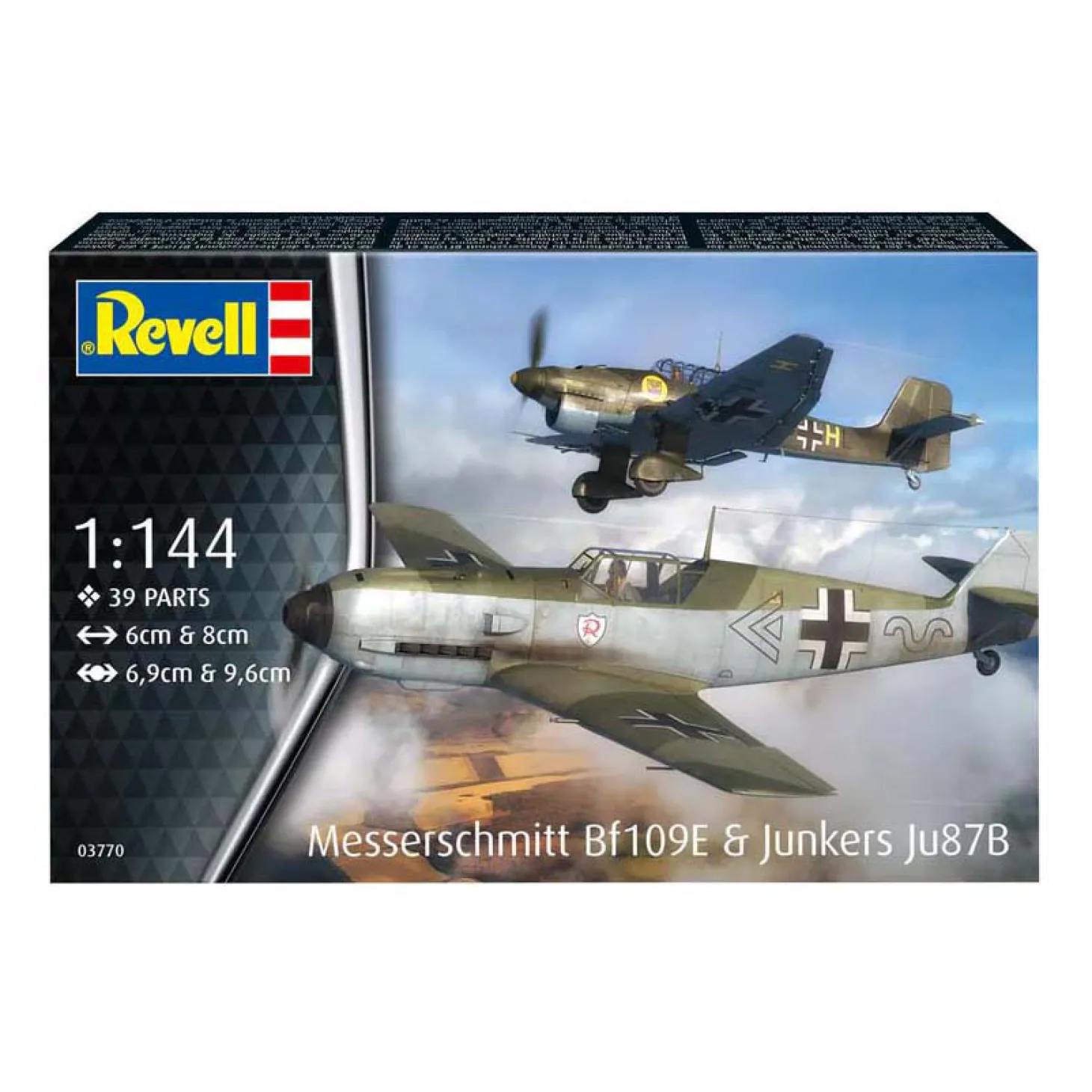 Revell Modelbouwpakket - Messerschmitt Bf109E & Junkers Ju87B 1:144 - 39dlg.