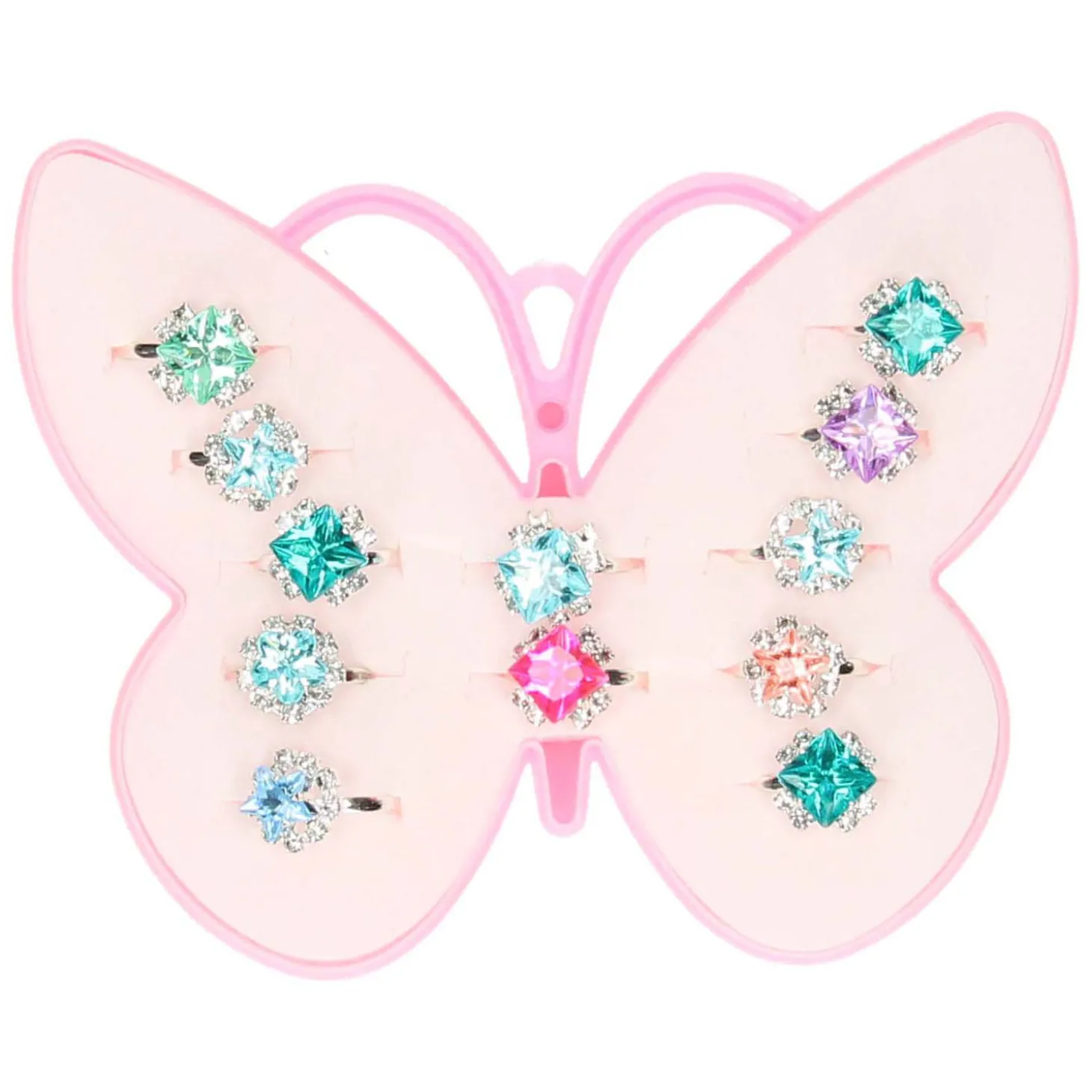 Ringenset in Vlinderdoosje, 12st.