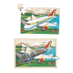 Rolf - Houten Inkijkpuzzel Vliegtuig - 60st.