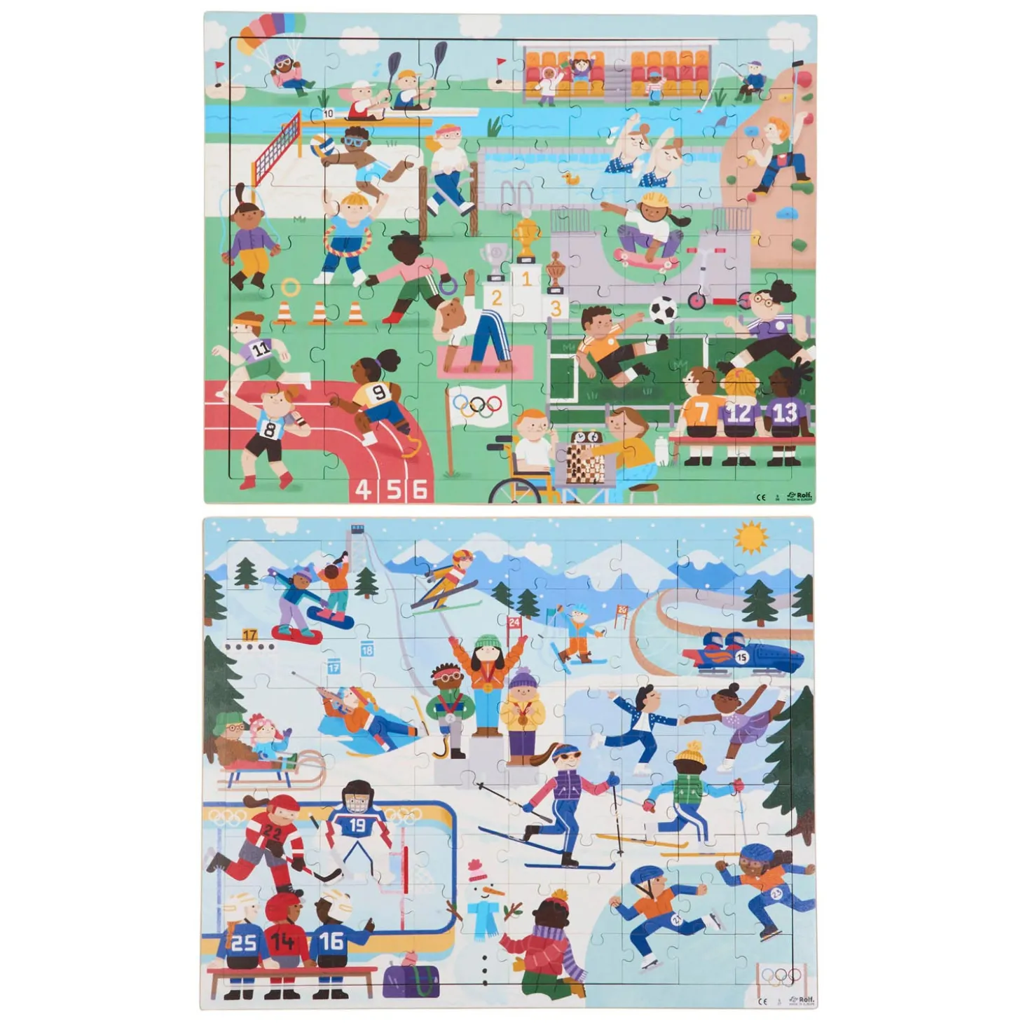 Rolf - Houten Legpuzzel Serie Olympische Spelen, Set van 2
