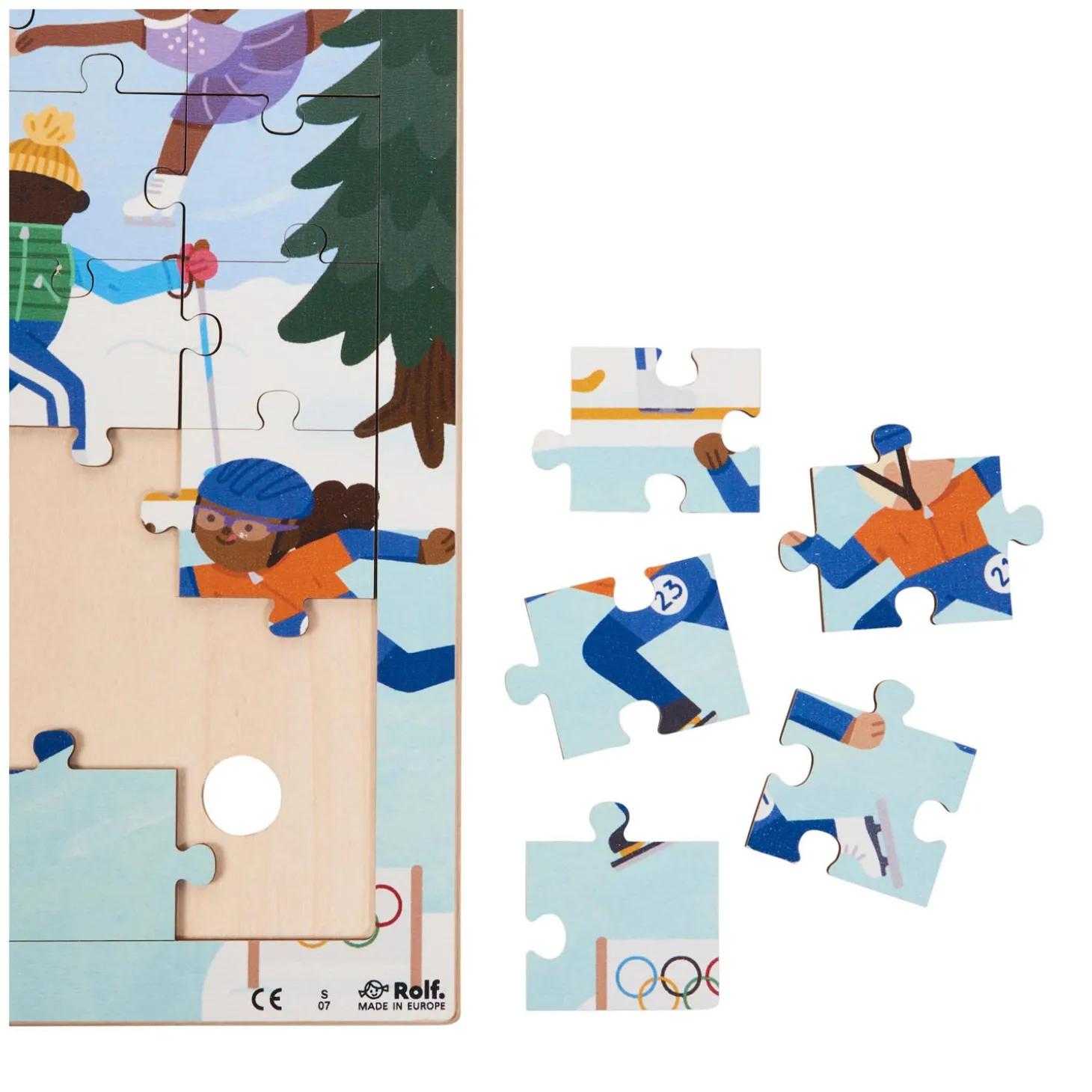 Rolf - Houten Legpuzzel Winterspelen, 72st.