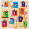 Rolf - Houten Noppenpuzzel Vogelhuisjes, 10st.