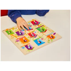 Rolf - Houten Noppenpuzzel Vogelhuisjes, 10st.