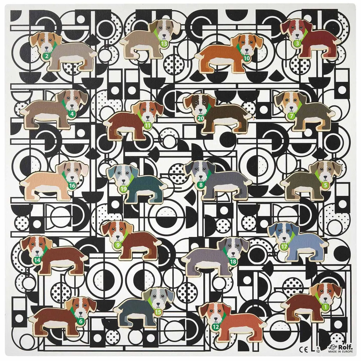 Rolf - Houten Vormenpuzzel Hondenfamilie, 20st.