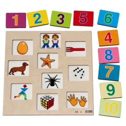 Rolf - Relief Houten Puzzel Ontdek het Getal - 10st.