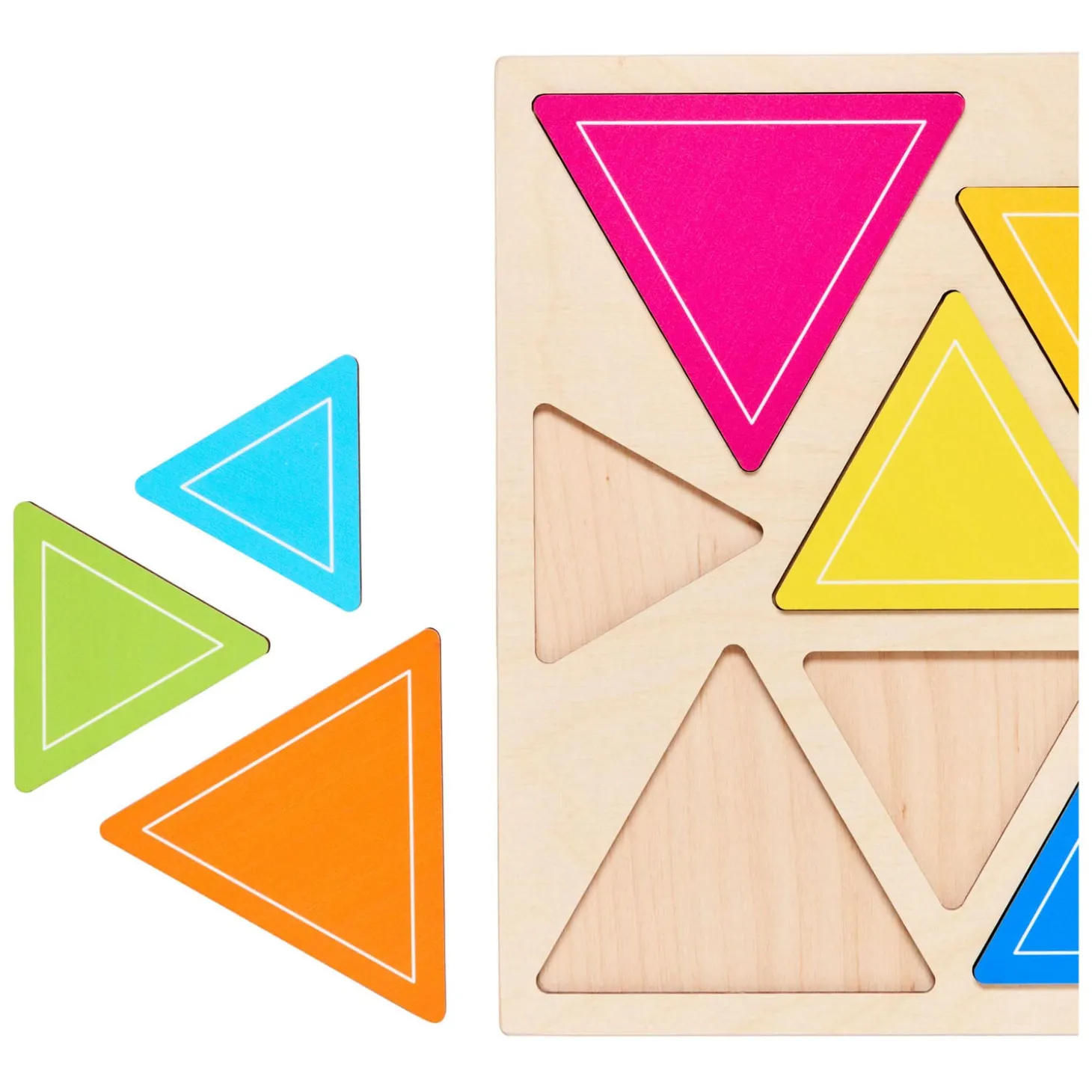 Rolf - Relief Houten Vormenpuzzel Ontdek Driekhoeken, 10st.