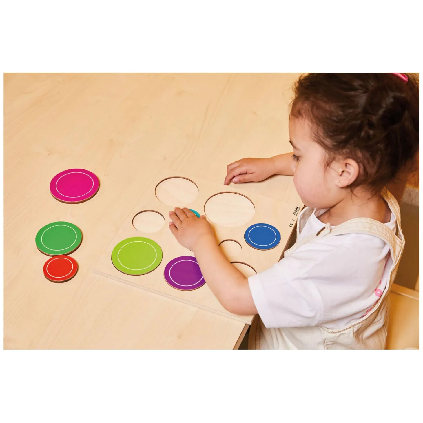 Rolf - Relief Houten Vormenpuzzel Vierkant Driehoek en Circkels, Set van 3