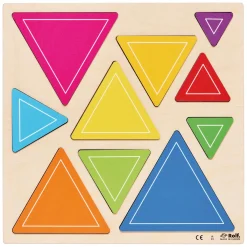 Rolf - Relief Houten Vormenpuzzel Vierkant en Driehoek, Set van 2