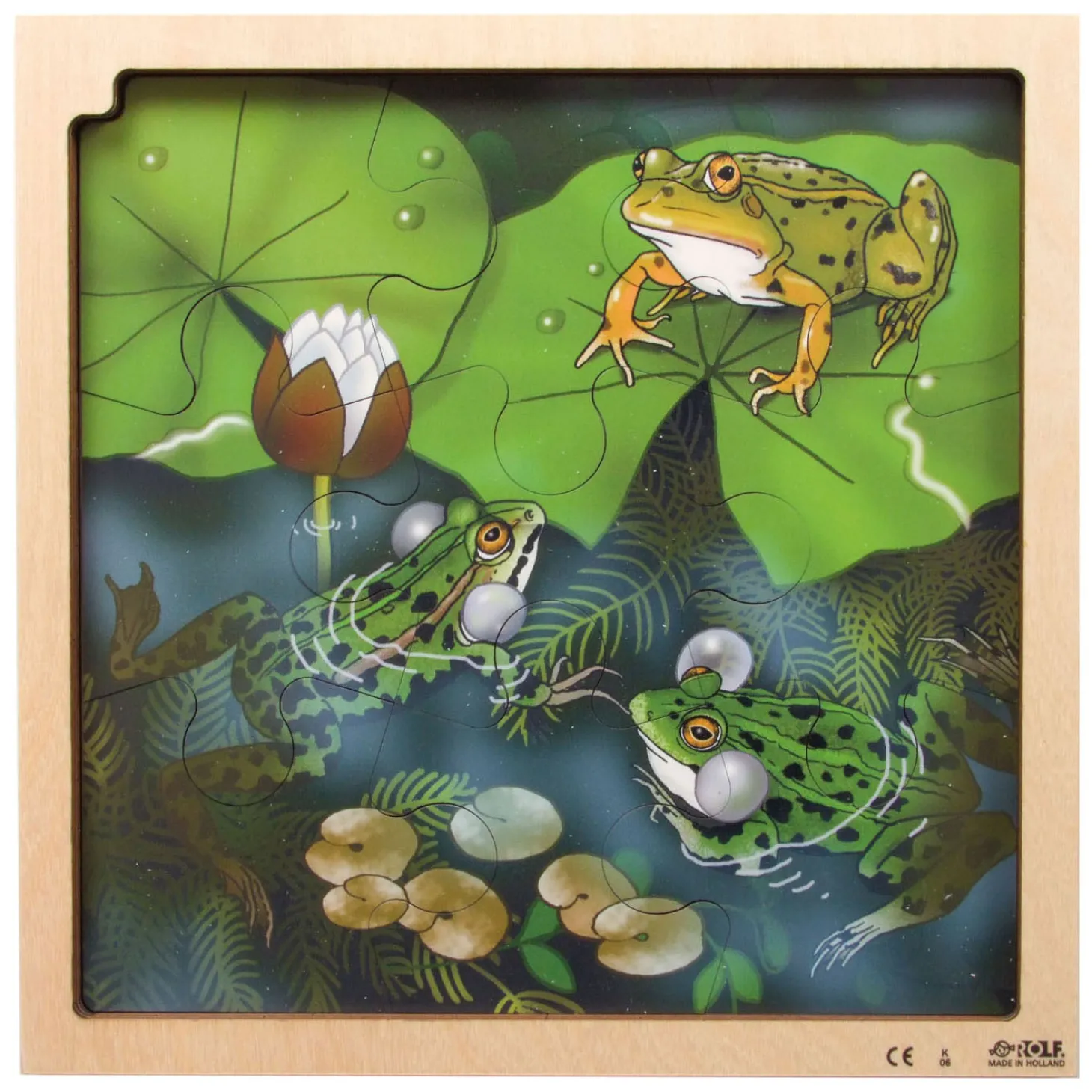 Rolf Connect - Groei en 4 Lagenpuzzel Hout Kikker, 86st.