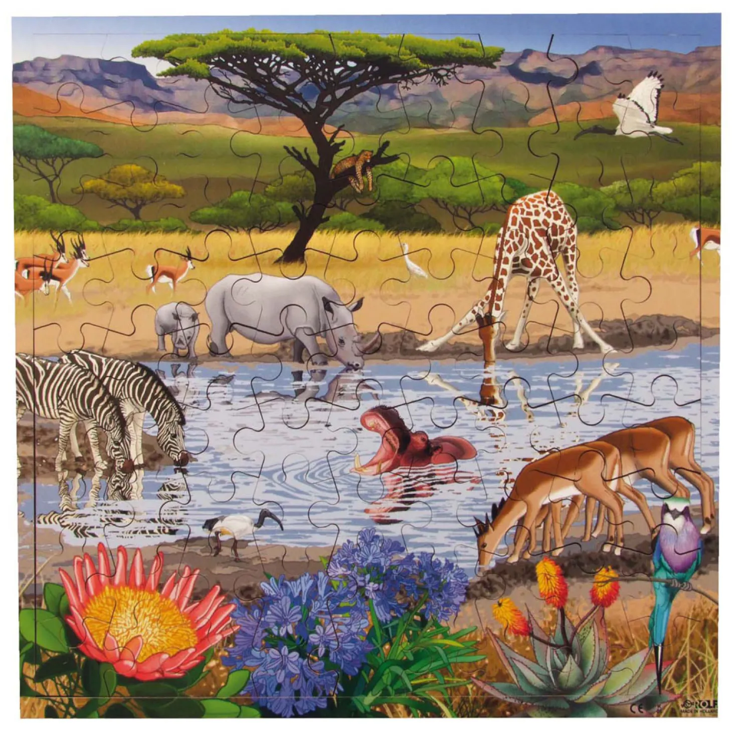 Rolf Connect - Houten Legpuzzel Drinkplaats - 81st.