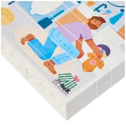 Rolf More - Houten Verticale Blokpuzzel Badkamer - 28st.