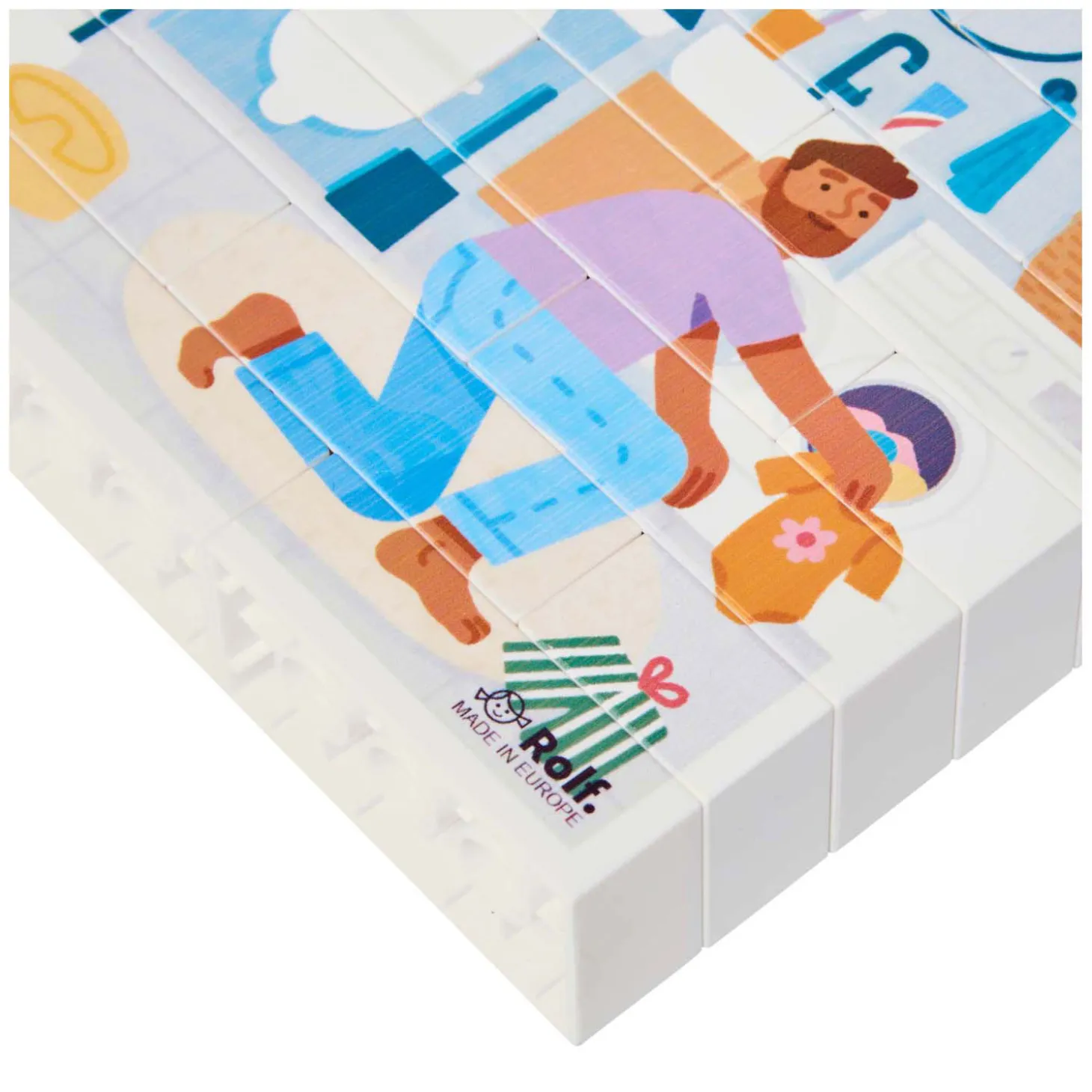 Rolf More - Houten Verticale Blokpuzzel Badkamer - 28st.