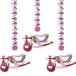 Roze Hangdecoratie, 3st.