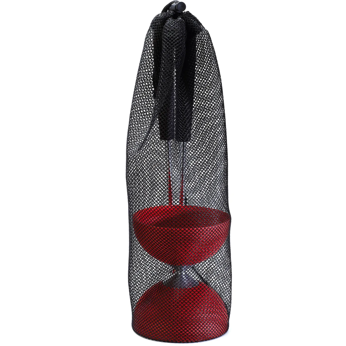 Rubber Diabolo met Aluminium Stokken - Rood