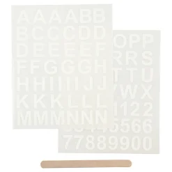 Rub-On Stickers Letters en Cijfers Wit, 2 Vellen