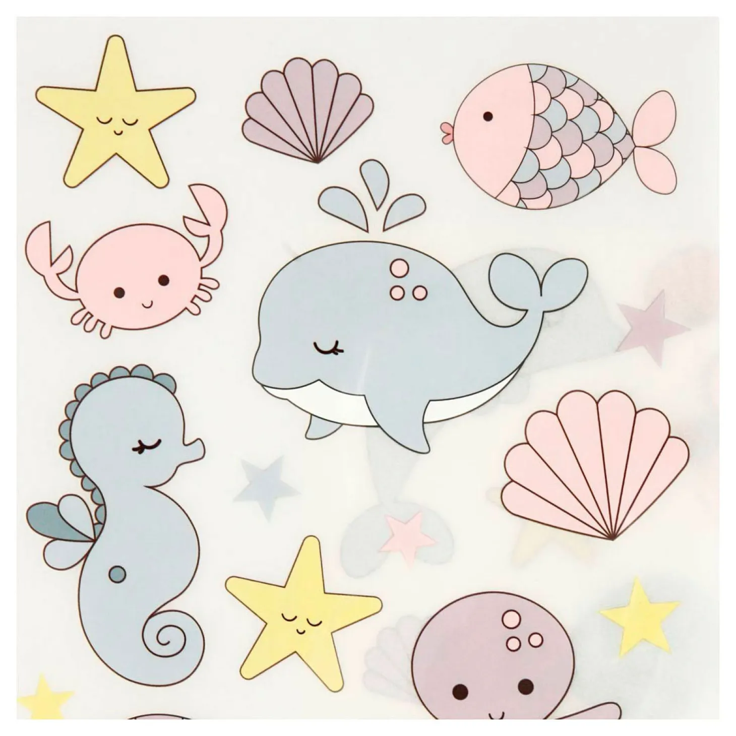 Rub-On Stickers Oceaan, 2 Vellen