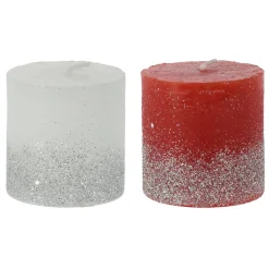 Rustieke Kaarsen met Glitters, 24st.