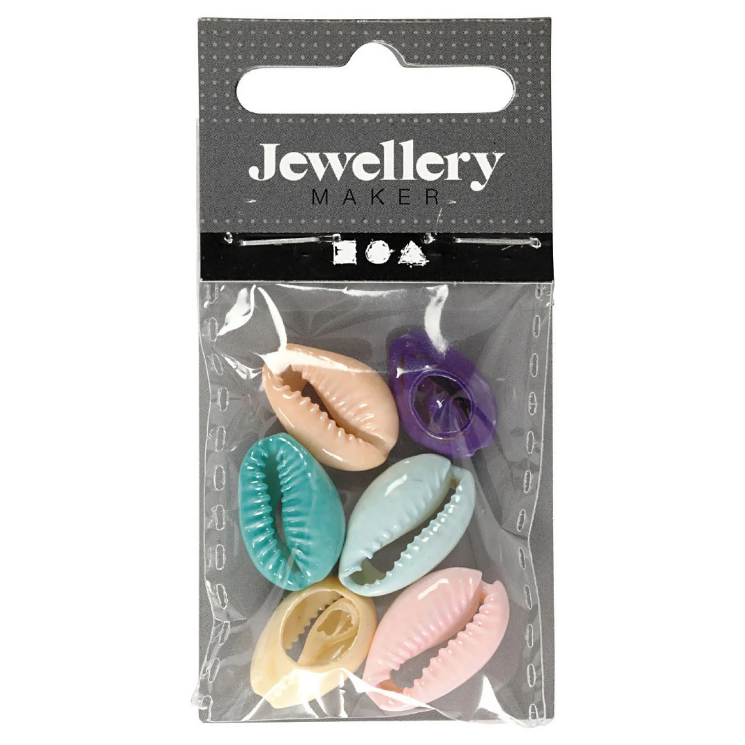 Schelpen Kleur, 6st.