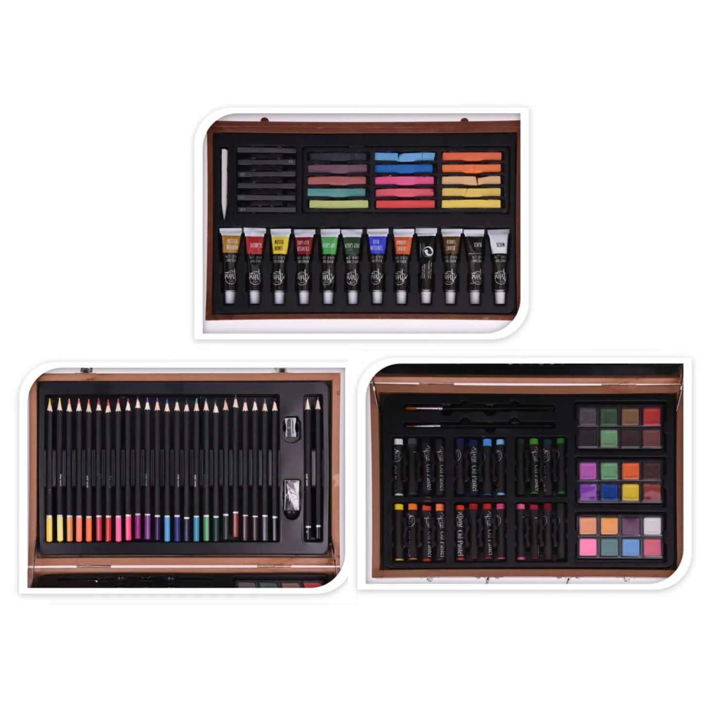 Schilder- en Tekenset in Houten Koffer, 112dlg.