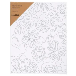 Schildercanvas met Print Bloemen - 24x30cm