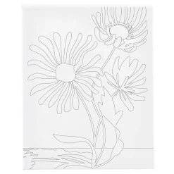 Schildercanvas met Print Grote Bloemen - 24x30cm