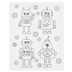 Schildercanvas met Print Robots - 24x30cm