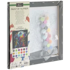 Schilderen op Nummer Zwart Canvas Hond, 30x30cm