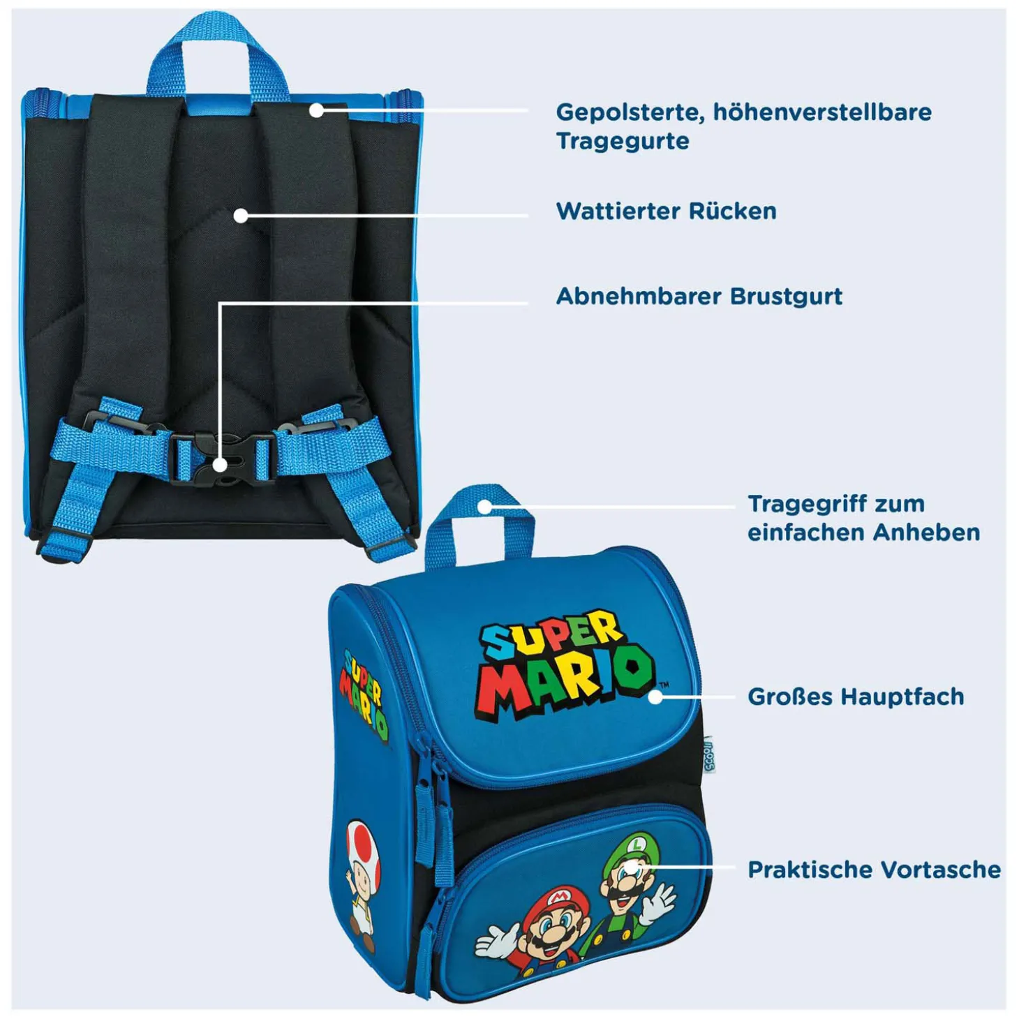 School Rugzak Super Mario Blauw
