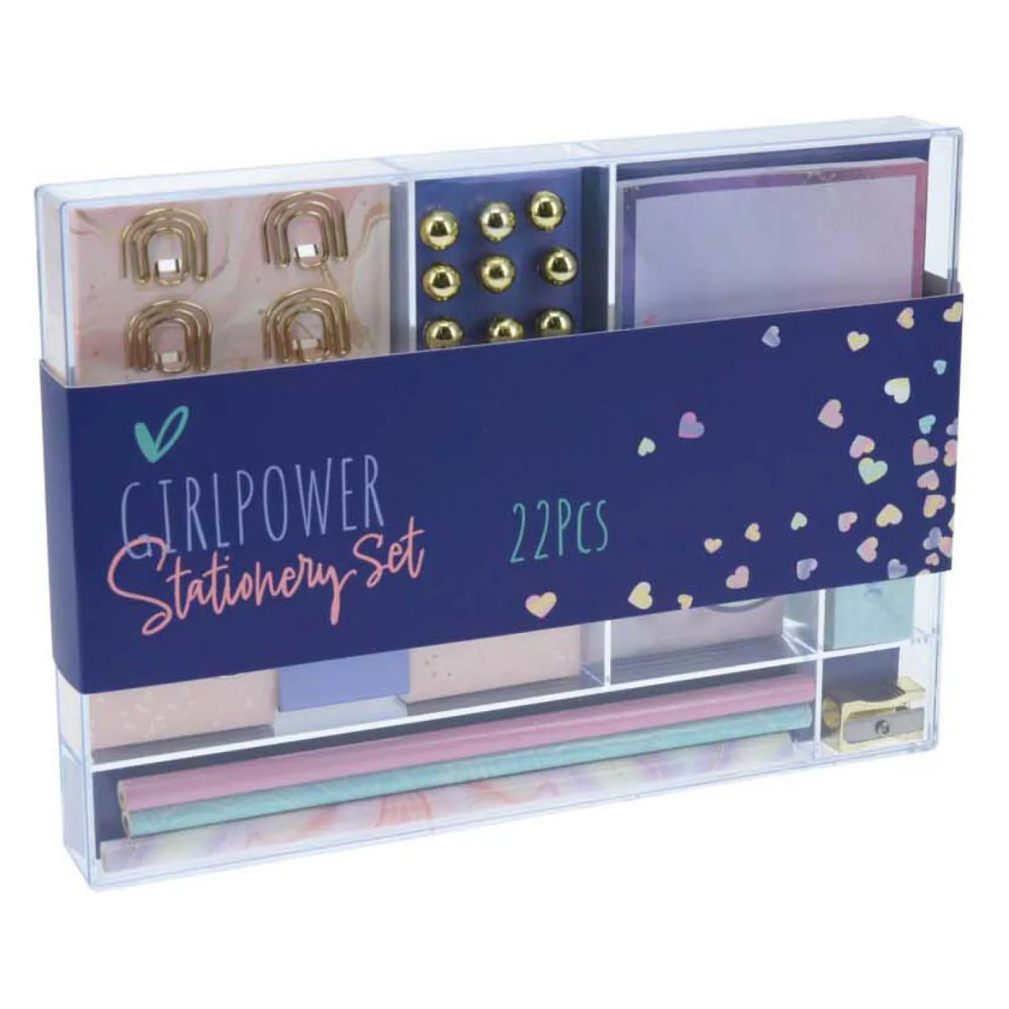 Schrijfwarenset Goud/Paars, 22dlg.