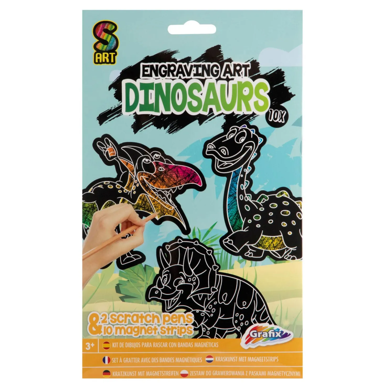 Scratch Set Magneten Dinosaurus, 10st.