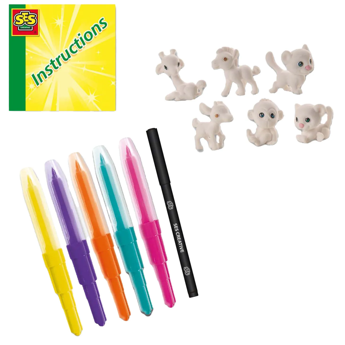 SES Blow Airbrush Pens - Safari Dieren, 6st.