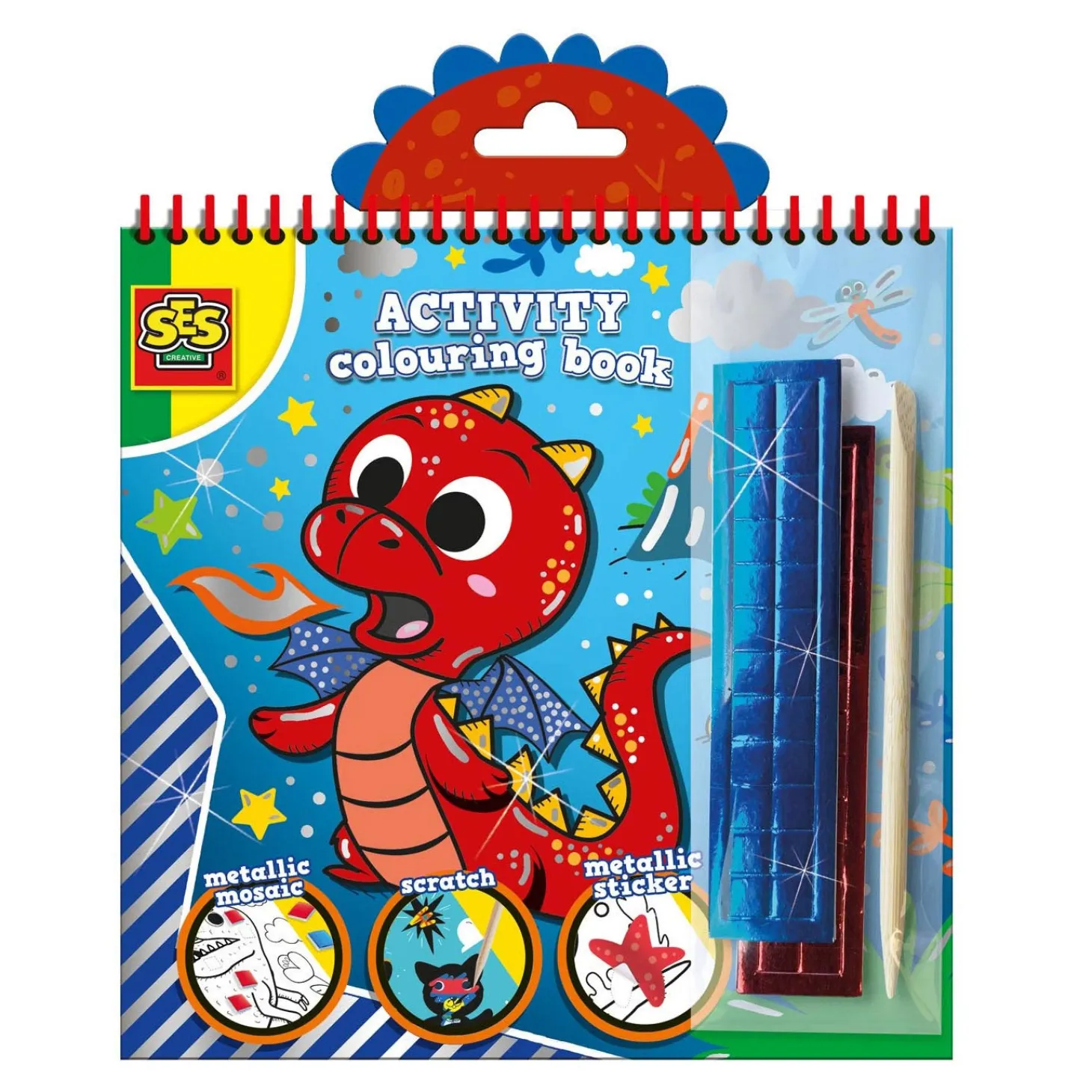 SES Doe- en Kleurboek Metallic 3in1